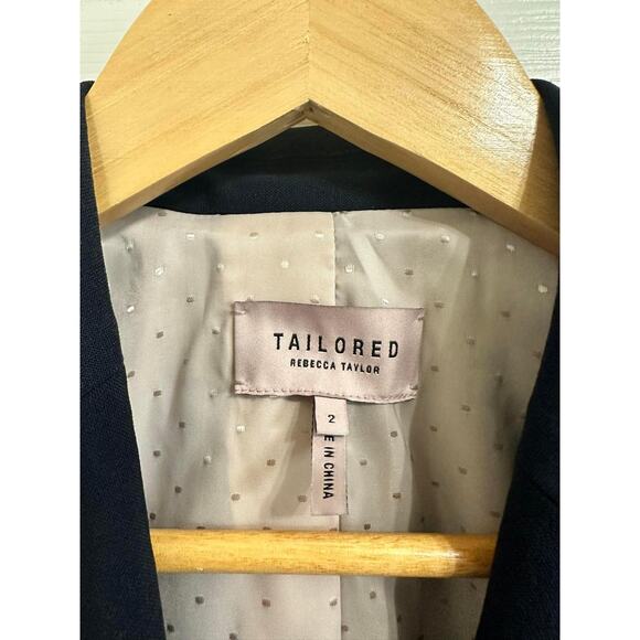 Rebecca‎ Taylor Tailored Clean Suiting Blazer Jacket Blue Size 2 - Picture 3 of 5